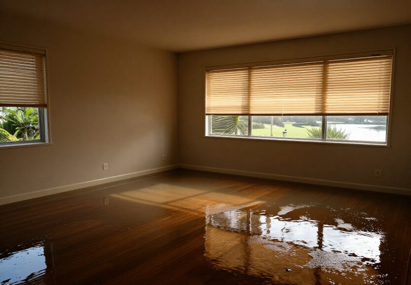 Warped floorboards and damp subfloor in Edmondson Park property